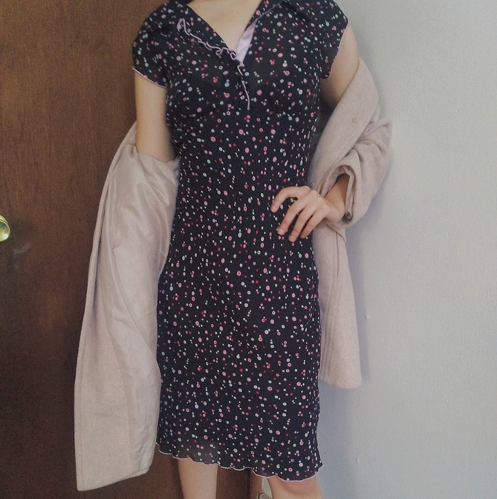 Cute baby doll polkadot dress with ruffle details